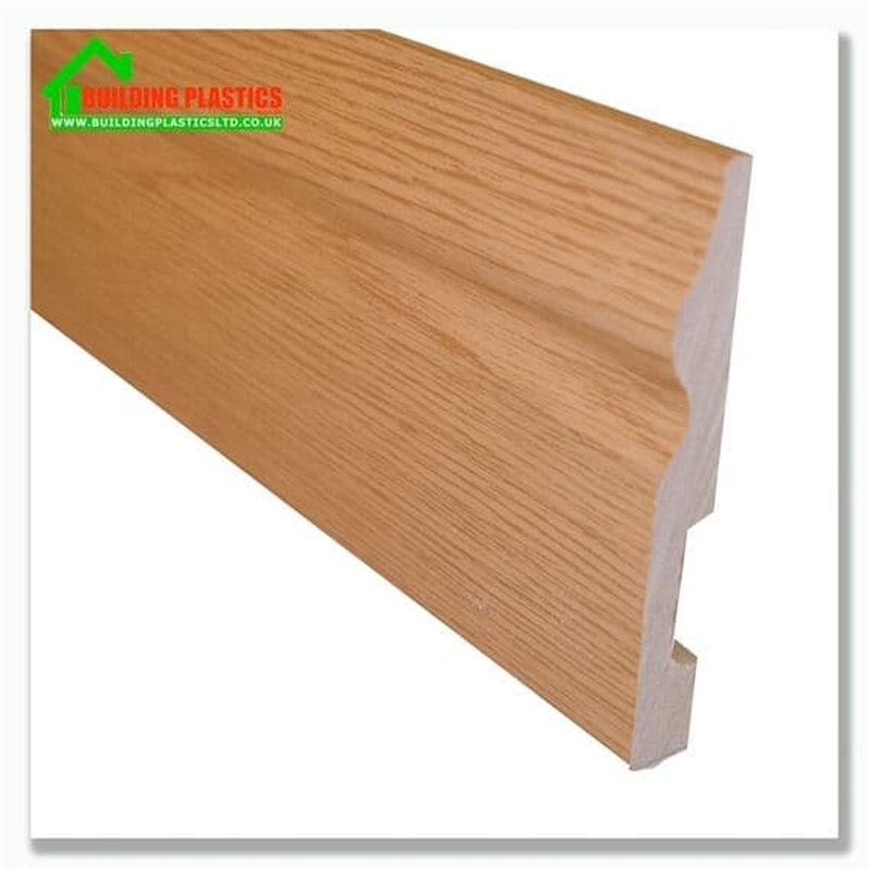 100mm Ogee Plastic Skirting Board 2.9m Oak